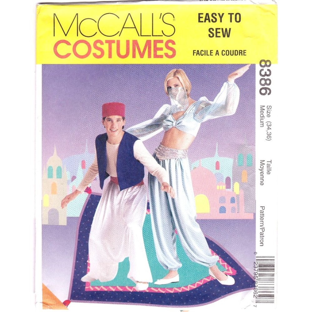 Vintage Sewing PATTERN McCalls 8386, Adult Halloween Costumes, 1996 Easy to Sew